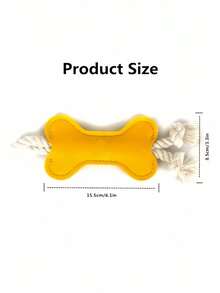 1pc Customized Pet Bone-Shaped Chewing Interactive Toy, Felt Material Dog Chewing Grinding Tearing Toy, Multiple Colors Available - Multicolor - View 2