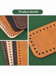 1pc PU Leather Crochet Bag Base, Rectangular Bag Bottom Support Board With Pre-Drilled Holes, Suitable For DIY Handmade Crochet Bags, Shoulder Tote Bags And Coin Purses, Practical Handmade Knitting Accessory - Multicolor - View 3