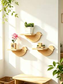 Bird-Shaped Wall Hanging Shelf, Kitchen Living Room Storage Decorative Rack, Windowsill Plant Stand, Bedroom Entryway Storage Shelf, Wooden Creative Entryway Wall Decor - View 6