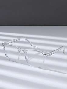 1PC Unisex Fashion Casual Minimalist Premium Rivet Design Glasses - Clear - View 3
