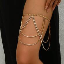 1pc Multi-Layer Metal Leg Chain, Gold/Silver Color Optional, Dark Subculture Halloween Sexy Style Accessory - H0001 - View 7
