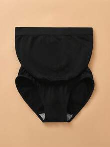 Maternity Solid Color Casual Daily Triangle Panties - Black - View 3