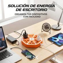 Hexagonal Power Strip With 4 Outlets And 4 USB Ports – 1.85m Cable, Surge Protection, 4 Colors Available - US A Type Plug(110-127V) - View 3
