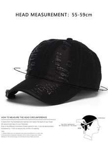 1pc Gradient Distressed Washed Baseball Cap, Fashion Vintage Ripped Edge Brim Soft Top Cap, Suitable For Daily Wear - Baseball Cap - View 6