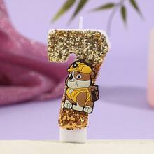 Creative PAW Patrol Cartoon Skye Sequined Number Candles 0-9, Birthday Cake Decorative Candles Party - Multicolor - View 13