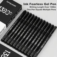 Languo 12/6/3pcs Black/Red Ink Gel Pens, Ballpoint Pens, ST High Precision Tip (0.5mm), 2 Colors Available, Handwriting Gel Pens, Eyeliner Pens, Perfect For Vibrant Colorful Writing And Sketching, Smooth Writing, For Drawing, Highlighting, Note-Taking, Manual Making, Office Use - Multicolor - View 3