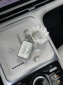 1pc 3 Axela CX30 CX5 CX50 Xingye Car Key Cover Silver Edge Personalized Pearl Bow Protective Shell Elegant Pearl Mesh Hanging Ring Mini Wind Chime Pendant CX-4 Atenza Next Gen CX-5 Xingye CX-30 Side 3-Button TPU Key Protective Shell - A - View 9