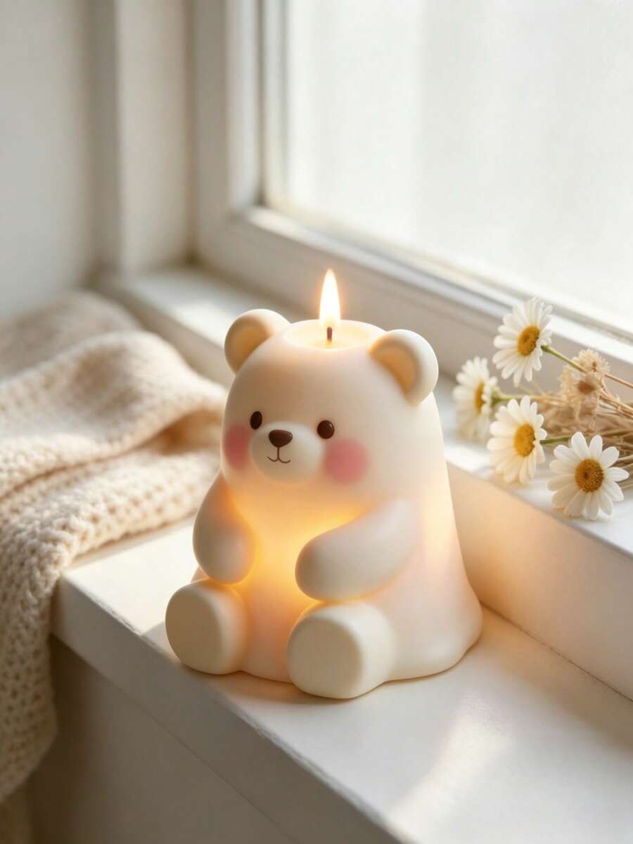 1pc Ghost Bear Silicone Mold, Candle Mold - Durable And Reusable, Easy To Demold And Operate, Suitable For Various Wax Materials - Can Be Used To Make Decorative Candles, Gift Decorations, Suitable For DIY Crafts, Holiday Gifts And Home Decor. - Ghost Bear Mold - View 1