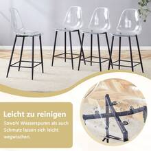 Black Dining Chair, Transparent Plastic - 黑色 - 查看 7