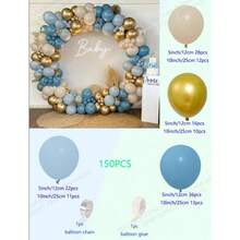 Kit Lengkungan Balon Warna Campuran 150 Buah, Rangkaian Balon Lateks Bergaya untuk Dekorasi Pesta Ulang Tahun, Pernikahan & Perayaan - Beraneka warna - View 7