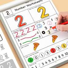 1 buah Buku Latihan Matematika Angka untuk Taman Kanak-kanak / Permainan Berhitung, Identifikasi Angka & Menjiplak Garis / Halaman Latihan Mewarnai, Pengajaran di Rumah & Kelas / Hadiah Ulang Tahun & Natal untuk Anak-anak / Buku Latihan Huruf, Buku Aktivitas Bentuk / Buku Teka-teki Logika - MultiWarna - View 7