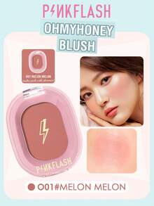 PINKFLASH 1.5g Fashion Blush Powder, Long-Lasting Oil-Resistant Formula, All-Day No Fading Or Smudging, Natural Healthy Complexion, Contours Cheekbones And Enhances Facial Contour, Mini Portable Design, Convenient For Touch-Ups Anytime - #O01 MELON MELON - View 9