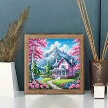DIY 5D Diamond Painting Kit - Full Drill Round Diamonds, House Pattern, Home Decor Acrylic Craft Set, Frameless Gift Creative Diamond Painting Set - No Frame - View 10