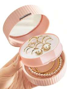 Jewelry Box, High-End Portable Double-Layer Storage Box, An Elegant Storage Container For Earrings, Stud Necklaces, Bracelets, Rings, Suitable For Home Use, Travel, And As A Holiday Gift. (Excluding Accessories) - Multicolor - View 6