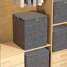 1pc Large Capacity Thickened Foldable Clothes Storage Bag, Durable Dustproof Waterproof Storage Box, Space-Saving Home Storage Essential, Must-Have For Storage Room And Dorm, Suitable For Neat Storage Of Seasonal Clothes And Bedding - Grey - View 2