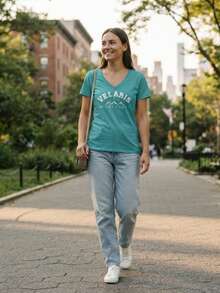 Velaris Night Court Starfall Ladies V-Neck T-Shirt - Blue clouds - View 2