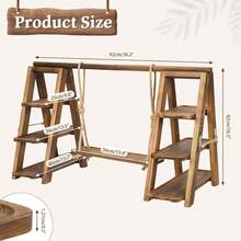 Soporte de madera para magdalenas de 3 niveles, juego de mesa de postre plegable, juego de columpios para embutidos, aperitivos, frutas, perfecto para bodas, cumpleaños, fiestas - 1 - Ver 2