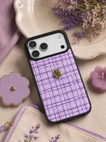 1件蕾絲紋理時尚手機殼，適用於Apple智慧型手機，高品質Apple 17手機殼，防震防摔Apple 17 Pro Max手機殼，金色山茶花Apple 17e手機保護殼，2合1 Apple 16手機殼，輕量智慧型手機殼，夏季清爽旅行Android智慧型手機殼，Galaxy S26 Ultra手機殼，可愛手機殼適合送給朋友的禮物，防震半包覆Honor手機保護殼，便攜防震手機殼套 - 紫色 - 查看 5