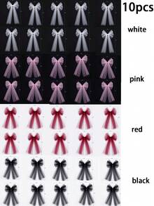 1pc/5pcs/10pcs Oversized Tulle Bow With Long Tails – Pink/White/Red/Black, Extra Large Mesh Ribbon For Outdoor Wedding/Baby Shower/Christmas Backdrop Decor, Perfect For DIY Party Decor/Gift Wrapping, Great Gift For Bride/Mom/Hostess On Any Occasion - Multiple Styles - View 13
