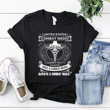 Camisa de Médico de Combate |   Camiseta de Médico de Combate |   Sudadera de Médico de Combate |   Una vez médico de combate, siempre médico de combate. - Negro - Ver 1