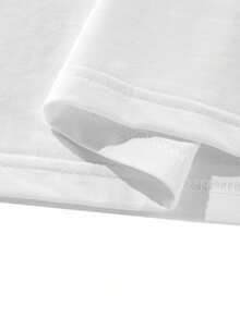 FRACTYR Men's Minimalist Solid Color Crew Neck Long Sleeve Top, Loose Streetwear Basic Long Sleeve T-Shirt - White - View 9