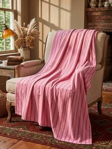 1 Stück rosa gestreifte Flanelldecke, weich, bequem, warm und leicht, maschinenwaschbar, Einzel-/Doppel-/Queen-/King-Größe, geeignet für Wohnzimmer, Sofa und Schlafzimmer, Studentenwohnheim-Bettwäsche, geeignet für Mädchen, Jungen, Frauen, Herbstdekoration, Heimdekoration, Halloween-Geschenk - Verschiedenfarbig - Übersicht 7