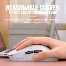 CHANGXIE Wireless Mouse, USB Interface, Ergonomic Design, 6 Silent Buttons, 2.4G/Bluetooth Dual Wireless Connection Mode, With USB Mini Receiver, 6-Button Silent, Up To 3600DPI, Suitable For PC/Laptop, White, Black, Red - View 2