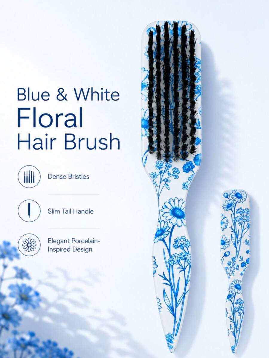 1pc Smooth Back Comb Set, Suitable For Creating Smooth Ponytail Bun, Smoothing Frizz, Controlling Hairline, Backcombing And Volumizing Styling. Wide-Tooth Comb Head Convenient For Sectioning And Parting. Suitable For Hair Salons, Beauty Parlors, Travel And Beauty Care