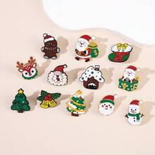 Christmas Series Brooch Bell Christmas Tree Socks Metal Badge - Multicolor - View 3