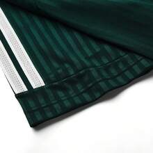 Adidas Men's Striped Minimalist Pullover T-Shirt, Quick-Dry Classic Casual Short Sleeve - Green - View 8