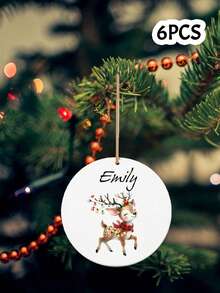 LICVIC Custom Name Christmas Ornament, Festive Deer Santa Tree Hanging Decor, Personalized Xmas Tree Pendant, Customized Wall Hanging Keepsake, Customizable Holiday Home Decor, Christmas Party Gift, New Year Gift, Christmas Gift, Gifts For Family And Friend - Style a - View 20