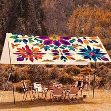 1 rèm che nắng ngoài trời họa tiết Mandala phong cách Bohemian màu gradient, dày chống nắng, dễ lắp đặt và cất giữ, phù hợp cho 6 người, dùng cho sân vườn, sân nhà, cạnh hồ bơi (không bao gồm cột) - Nhiều màu - Xem 6
