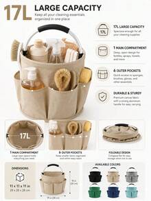 Foldable 6-Compartment Storage Basket With Handle - Oxford Cloth Storage Bag - Portable Multi-Functional Bag, Suitable For Bathroom, Shower, Gardening, Home, Picnic, Shopping, Tool Storage, Beach, Camping, Outdoor And Travel - Tool Storage Bag - View 5