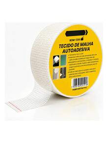 Fita Tela Fibra De Vidro 5cm X 50m Autoadesiva Para Drywall Gesso E Emendas - Tela - Visão 7