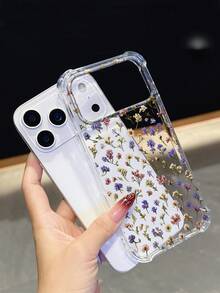 1件花卉印花手機殼 | 四角防摔保護殼 - 相容於 17 Pro, 16e, 16 Pro, 15 Pro, 14, 13, 12, 11, XR, XS Max; 適用於 Galaxy S26, S25, S24, S23, A16, A35/A25, A57; 適用於 Pixel 10, 9, 8, 7; 適用於 G85; 適用於 Infinix Hot 50 Pro+。高品質、時尚的手機殼，清爽的夏季配件，非常適合作為送給朋友或自己的禮物。 - 無色 - 查看 5