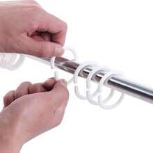 12PCS Plastic Curtain Hooks Shower Bathroom Curtain Rings Hooks For Bathroom Shower Rod - Multicolor - View 6