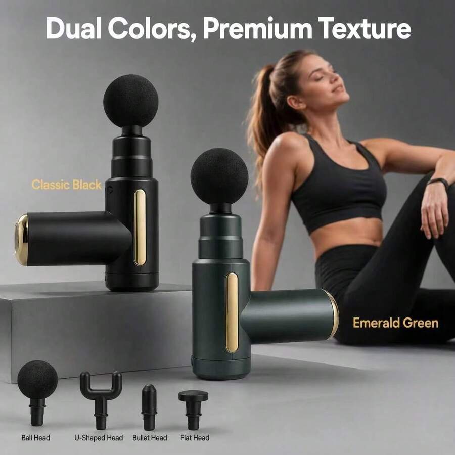 Handheld Electric Massager, Portable Massage Tool For Back, Neck And Full Body, 6 Speed Settings, 4 Massage Heads, USB Charging, 800mAh Battery, Ideal Gift