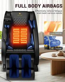 3D Zero Gravity Massage Chair Full Body, Recliner Chair For Adults With 8 Rollers & Full Airbags | 5 Auto Modes, Lower Back Heat, Extendable Footrest & Foot Massage, Bluetooth Speaker, Phone Holder, Touchscreen - Perfect For Moms & Family - White - View 4