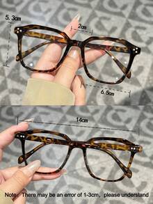 1pc Women's Polygon Glasses, Bohemian Style Glasses Accessory, Light Glasses, Y2K Leopard Print Fashion Glasses, Suitable For Daily Life, Reading, Phone, Computer, Back To School - A - View 4