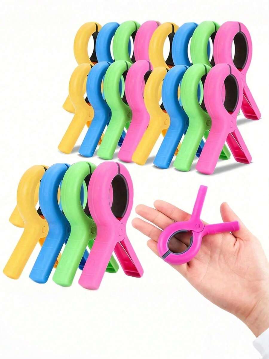 1-8pcs Colorful Beach Towel Clips, Plastic Clothes Pegs, Windproof Beach Towel Clips, Towel Clips, Strong Spring Clips, Towel & Sock Clips, Clothes Clips, Hook Clips, Suitable For Home And Travel, Cruise, Pool Accessories, Camping Car Essential Beach Supplies, Holiday Essentials