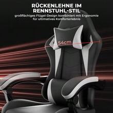Ergonomic Gaming Chair With Lumbar Support And Headrest, Height-Adjustable Gamer Chair, PC Chair For Adults, Girls And Boys - 白色 - 查看 3