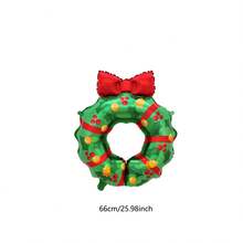 Christmas Bow Wreath Balloon Christmas House Decoration Balloon New Year Party Decoration Door Decoration - Multicolor - View 7