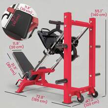 SOOZIER Leg Press Machine With Wheels And Calf Block, Adjustable Squat Machine For Home Gym With Barbell Plate Storage, 1000 Lbs Capacity Heavy Duty Leg Workout Equipment - Red - View 7