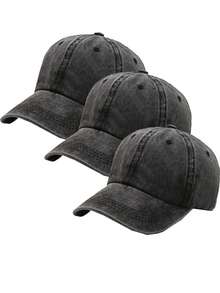 1/3pcs Women's Vintage Washed Neutral Color Baseball Cap, Adjustable Sports Hat, Casual Style, Durable, Buckle Design, Suitable For Daily Wear - Multicolor - View 19
