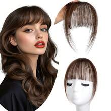 Real Human Hair Wispy French Bangs With Temples,Curved Fringe Hair Accessories,Clip In Air Bangs,Kawaii Hairpieces Quick Hair Change - Multicolor - View 19
