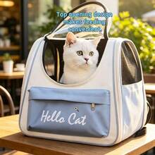 Pet bag, cat backpack, cat backpack with ventilated design, suitable for carrying kittens/puppies, pet backpack for camping/outdoor activities - Azul - Ver 10