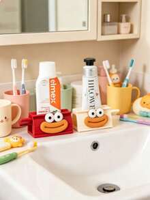 1pc Creative Toothpaste Squeezer With Manual Rolling Tube Model, Includes Home Toothpaste Holder And Bathroom Accessories, Practical And Convenient, Adds Decorative Touch To Home - Multicolor - View 1