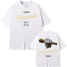 King Of Pop 2026 Movie T Shirt Men's Women Fashion Retro High Street T-Shirts Casual Cotton Short Sleeve T-Shirt - White - View 1