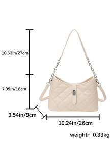 Fashion Classic Clown Solid Color Rhombus Patchwork Design Chain Square Bag Twist Lock Closure Burgundy - Beige - View 8