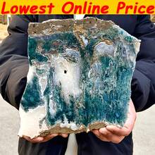 1pc Stunning Crystal Cluster Moss Agate Crystal Raw Stone Slice,Finely Polished,Home Decoration And Addirions,Holiday Gifte,Desktop Ornaments - Multicolor - View 6